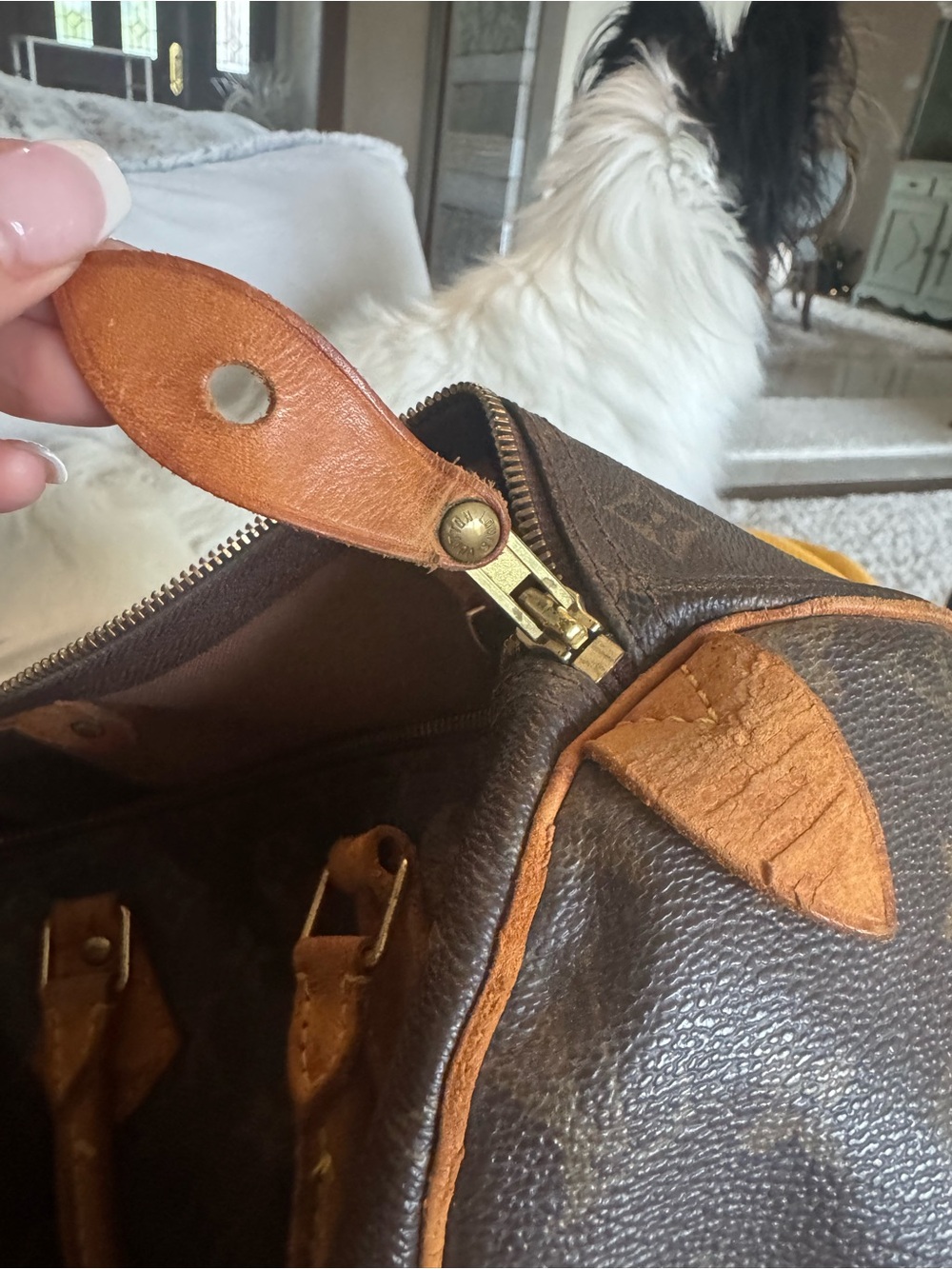 Louis Vuitton monogram 30 speedy Brown Leather-Satchel - Brown/Tan bag - Picture 8 of 17